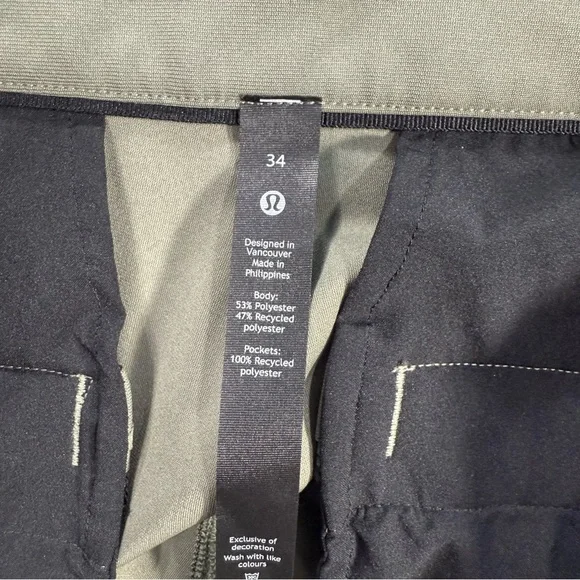 Lululemon ABC Pants Men Sz 34 Slim Fit Green Commission Warpstreme Chino LM5AF3S - Picture 6 of 11